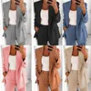 Costumes de femmes Blazers Femmes Long Vneck Office Lady Veste Fashion Lapon Slim Elegant Cardigan Femelle Pocket Streetwear Pocket Streetwear Vestes 230817