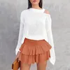 Rokken solide kleur dames zomerse mode geplooide rok streetwear all-match sexy kruiden lotus bladroze/witte mini