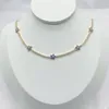 펜던트 목걸이 3pcs/lot Jewelry Rhinestones 테니스 체인 숙녀 컬러 입방 지르콘 작은 꽃 목걸이