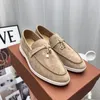Dress Shoes Suede Women Loafers Summer Walk Moccasins Leather Tassel LP Women Flat Shoes Metal Lock Fittings Slip on Causal Shoes Size 35-45 230816
