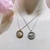 Модельер высококачественный семейный ожерелье Сяо V Золотой лук Узел Три бриллианты солнечная луна звезда