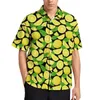 Men's Casual Shirts Yellow Lemon Slices Blouses Men Flower Print Hawaiian Short Sleeve Printed Streetwear Oversize Beach Shirt Gift