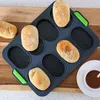 Bakvormen 8 roosters Home Diy Nit-stick Franse siliconen hamburger hittebestendige broodvorm eenvoudig losgelaten goed flexibiliteitsgerei