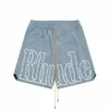 Heren korte Rhude shorts Designer korte heren Zomerzwemmen Sneldrogend Elastisch middentaille Trekkoord Trekkoord Strandkleding Losse sportshorts voor heren