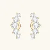 Charm IOGOU D Color Jewelry Yellow Gold Plated Ear Crawler Earrings for Women 925 Silver Curved Stud Accessories 230817