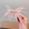 Accessori per capelli Pink Butterfly Feather Decorazione per bambini 2023 Clip tridimensionali ragazze Viaggi Ornament Fashion