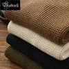 Men's Sweaters MBBCAR waffle sweater for men pure cotton warm pullover coarse knitting method washed heavy 673 230816