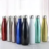 17oz colored stainless steel cola shape bottle with lid cup double wall vacuum insulated cup portable water bottle Olkaw