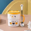 La dernière tasse de café de personnalité de chat de 12,5 oz de dessin animé avec un couvercle avec de nombreux styles, soutenez la personnalisation de tout logo