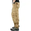 Men's Pants 2023 Cargo Tactical Multi-Pocket Cotton Overalls Combat Loose Slacks Trousers Man Army Military Straight Work