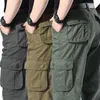Men's Pants 2023 Cargo Tactical Multi-Pocket Cotton Overalls Combat Loose Slacks Trousers Man Army Military Straight Work