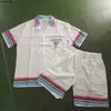 Men's T-Shirts 2023ss CASABLANCA Shortpant Shirt Short Set Men Women High Quality Casual Hawaii Style Beach Suit Men Clothing y2k HKD230817