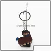 Keychains lanyards mode Tillbehör Nya PVC Llama Keychain Alpaca Keyring Pendant Key Chain Metal Ring Present Purse Pås handdekora DHVMI