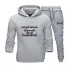 Herrspårsperioder Par Dutor Hoodie Jogging Pants 2st High Quality Man Wife Printed Men Women Daily Casual Sport Suit Lover