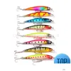 Przynęty przynęty 1pcs minnow pesca woblery rybackie przynęta twarda przynęta 8.2 cm7.3 g pływanie z haczykami tonami isca sztuczny szczupak upuszcza deli dh6nj