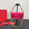 Oryginalna torba na ramię mini rozmiar łańcucha łańcucha crossbody tote metalowe logo odłączane i regulowane paski na ramię rozmiar 20 cm