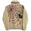 Męskie swetry Kobiety w stylu Vintage dzianiny jesienne zima pullover unisex y2k harajuku męskie menu duży sweter czarny luźny pająk kreskówkowy 230816
