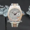 V3 126334 Seagull A2824 Mens Watch 116244 Diamonds Stick Markers نغمة Rose Gold Iced Out Cloymond Bracelet Eternity Jewelry Watches E278A