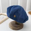 Berets Denim Berets Hut Retro Casual Frühling und Sommer Shade Painter Cap Koreanisches Alphabet Blaue Baskenmütze Damen Hüte LUXXETON 230816