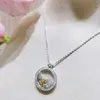 Модельер высококачественный семейный ожерелье Сяо V Золотой лук Узел Три бриллианты солнечная луна звезда