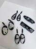 Dingle örhängen vintage akryl lämnar blomma kvinnor svart skal geometrisk metall illustrerad fest smycken 2023