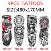 Tillfälliga tatueringar full arm tatuering klistermärken vattentäta män och kvinnor totem lejon tiger kropp målning ärm 2308017