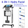 Wielofunkcja 6 w 1 Hydro Facial Therapy Trądzik Poprawianie zaskórników Ultradźwiękowe głębokie czyszczenie RF Mikrodermabrazja maszyna do podnoszenia