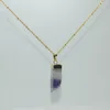 Pendant Necklaces Gold Plated Raw Quartz Geode Druzy Necklace Women Faceted Column Purple Natural Crystal Stone For