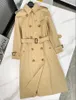 Designer Women Fashion Paris Middle Long Trench Coat High Quality Brand Design Double Breasted Coat Cotton Tissu Taille S-2xl