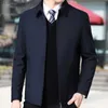 Men's Jackets Men's jacket casual jacket brand business lapel zipper simple middle-aged and elderly men's dad clothing office jacket men's Z230817