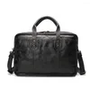 Briefcases Laptop Briefcase Bag Genuine Leather Handbags Casual 15.6 Pad Daily Working Tote Bags Men Male For Documents