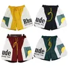 Shorts Mens Rhude Designer Menino Curto Homens Verão Americano Colorfull Estilo Secagem Rápida Cordão Beachwear Solto Shorts Esportivos para Homens e Mulheres Top Quality