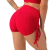 Shorts femininos fitness high wity bolhas calças push up buty treping yoga motociclista sem costura ginástica feminina