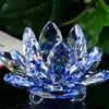 Decorative Objects Figurines 60mm Quartz Crystal Lotus Flower Crafts Glass Paperweight Fengshui Ornaments Home Wedding Party Decor Gifts Souvenir 230816