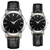 Polshorloges 2pcs minnaar kijkt top paar kwarts horloge waterdicht lederen chronograaf voor vrouwen en mannen cadeau