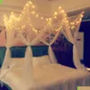 Mosquito Net 8 Corner Bed Canopy With 100 Led Star String Lights Battery Operated For 4 Door Square Curtains Drop Delivery Home Gard Dhunv