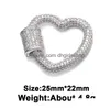 Clasps Hooks Riversr Cz Micro Pave Screw Accessories White Pink Yellow Gun Black Heart Copper Zircon Diy Jewelry Findings Wholesale Dhmpu