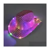 Party Hats Space Cowgirl LED Hat Flashing Light Up cekin kowbojski Luminous Caps Halloween Costume T08 Home Garden Świąteczny