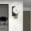 Relojes de pared Moderno Minimalista Marque Acrílico Dial Arte de hierro tranquilo Entrada Hall Sala de estar Restaurante decorativo