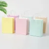 Present Wrap 10st Kraft Paper Bags Blue/Pink Pastel Candy Rainbow Party Decor Baby Shower Wedding Packaging Gift LL