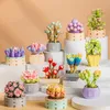 Blocks Succulent Flower Artificial Plant Building Blocks Set for Home or Office Compatible with Flower Building Kits Idea Gift R230817