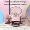 1pc Large Transparent Cosmetic Storage Box - Portable Makeup Case for Countertop, Bathroom, and Dressing Table - Dustproof and Organizes Skin Care Products