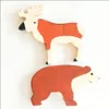 Sports Toys 15pcs Forest Animals Cute Threedimensional Wooden Woodland Animal Colorful Ornaments Kids Readings 230816