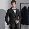 Ternos masculinos Negrosos Black Formal Men Slim Fit 3pcs (colete de calças de jaqueta) Tuxedos de casamento Groom Wear Prom Terno Costume Homme