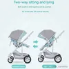 Strollers# New Luxury Baby Stroller Portable High Landscape Reversible Stroller Four wheels Strollers Travel Pram baby carriage R230817