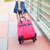 Duffel väskor Kvinnor reser bagage handväska flickor vagn cabin vattentät oxford rullande resväska på hjul dragväska