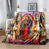 Cobertores Nossa Senhora de Guadalupe cobertor leve Mary Warm Mary Throe Blanket Sofá Cover Religião Religião para o sofá do quarto 230816