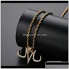 Pendant Necklaces Iced Out Chains Diamond Designer Necklace Mens Gold Chain Pendants Hip Hop Jewelry Rapper Hiphop Accessories Fashion Dhpce