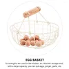 Dinnerware Sets Small Baskets Wooden Handle Bread Serving Harvesting Multi-function Fruit Wire Mesh Metal Egg