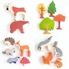 Sports Toys 15pcs Forest Animals Cute Threedimensional Wooden Woodland Animal Colorful Ornaments Kids Readings 230816